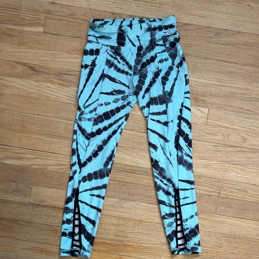 Justice Blue and Black Tie-Dye Leggings
